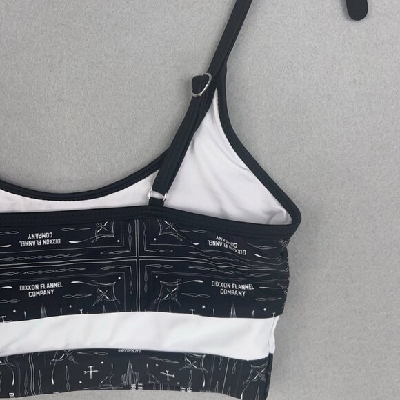 Dixxon Bikini Top Medium Black White Bandana Full Coverage Sport Lined Swim - Picture 7 of 11